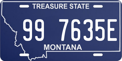 MT license plate 997635E