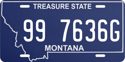 MT license plate 997636G