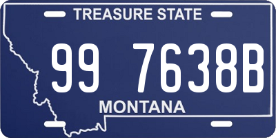 MT license plate 997638B