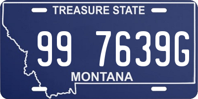 MT license plate 997639G