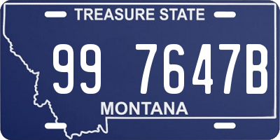 MT license plate 997647B