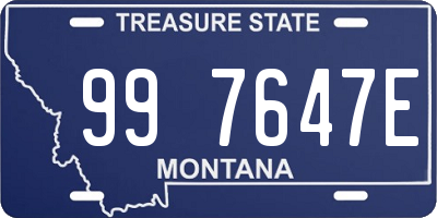 MT license plate 997647E