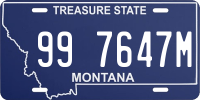 MT license plate 997647M