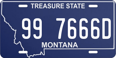 MT license plate 997666D