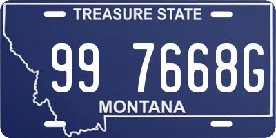 MT license plate 997668G