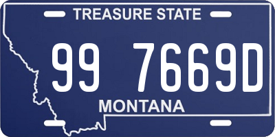 MT license plate 997669D