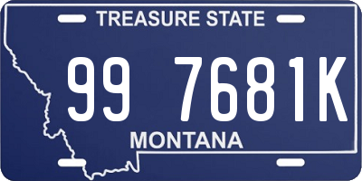 MT license plate 997681K