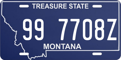 MT license plate 997708Z