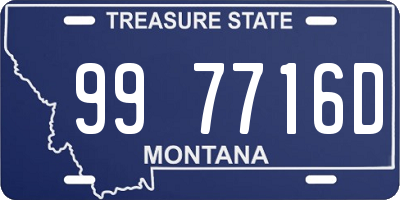 MT license plate 997716D