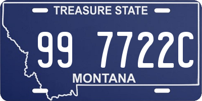 MT license plate 997722C