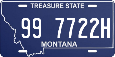 MT license plate 997722H