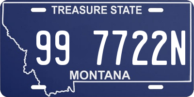 MT license plate 997722N