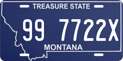 MT license plate 997722X