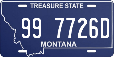 MT license plate 997726D