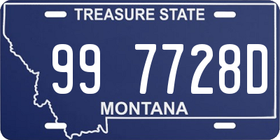 MT license plate 997728D