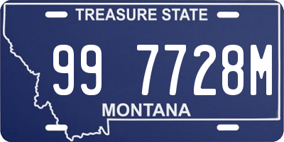 MT license plate 997728M