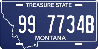 MT license plate 997734B