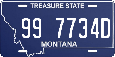 MT license plate 997734D