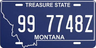 MT license plate 997748Z