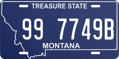 MT license plate 997749B