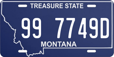 MT license plate 997749D