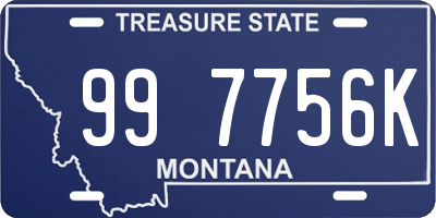 MT license plate 997756K