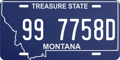 MT license plate 997758D