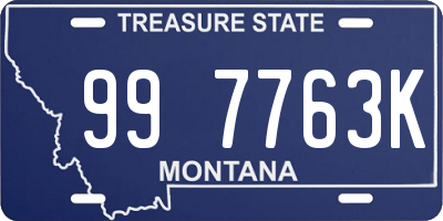 MT license plate 997763K