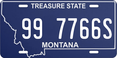 MT license plate 997766S