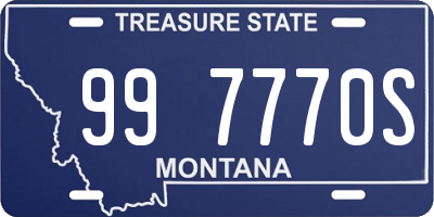 MT license plate 997770S