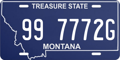 MT license plate 997772G