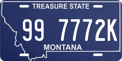 MT license plate 997772K