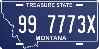 MT license plate 997773X