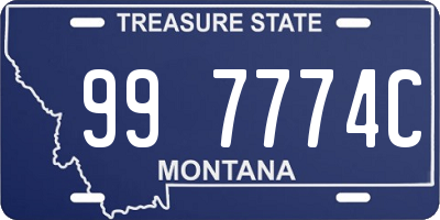 MT license plate 997774C