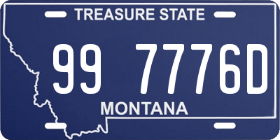 MT license plate 997776D