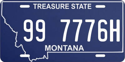 MT license plate 997776H