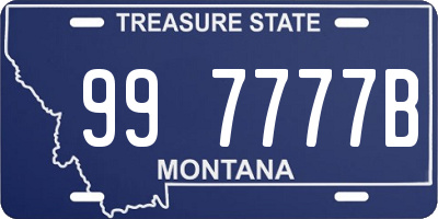 MT license plate 997777B