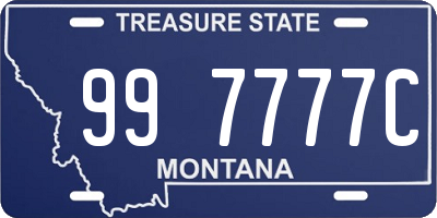 MT license plate 997777C