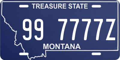 MT license plate 997777Z