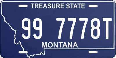 MT license plate 997778T