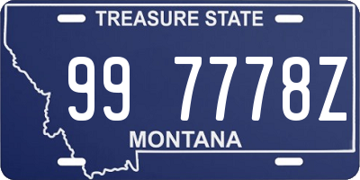 MT license plate 997778Z