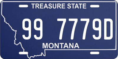 MT license plate 997779D