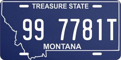 MT license plate 997781T