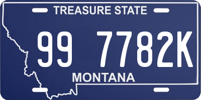 MT license plate 997782K