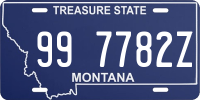 MT license plate 997782Z