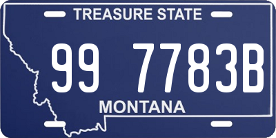 MT license plate 997783B