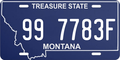 MT license plate 997783F