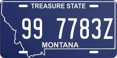 MT license plate 997783Z