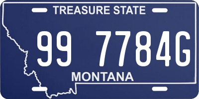 MT license plate 997784G