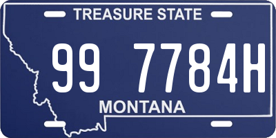 MT license plate 997784H